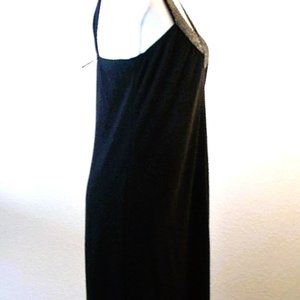 Bisou Bisou Size 10 Black Modal Fabric Black Paillettes Covering The Dress Yoke